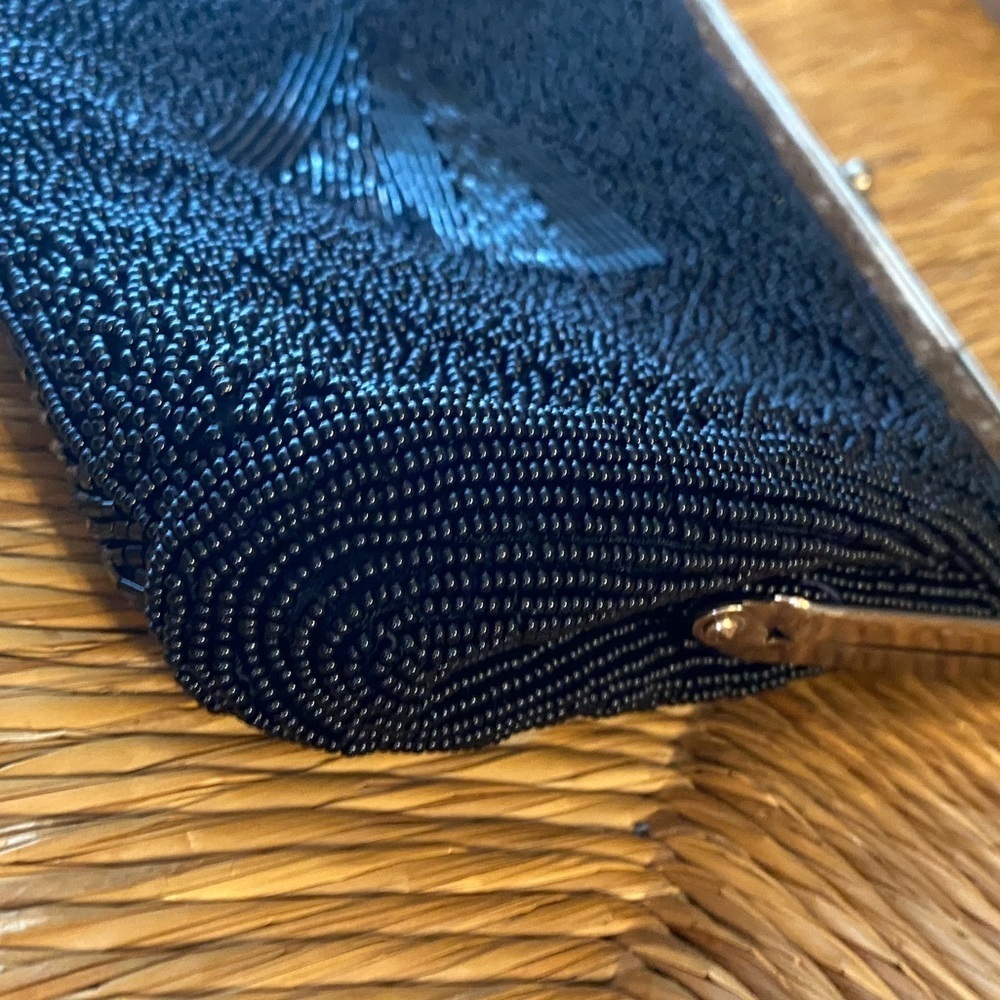Vintage Handcrafted Walborg Beaded Black Clutch Purse - Picture 5 of 12
